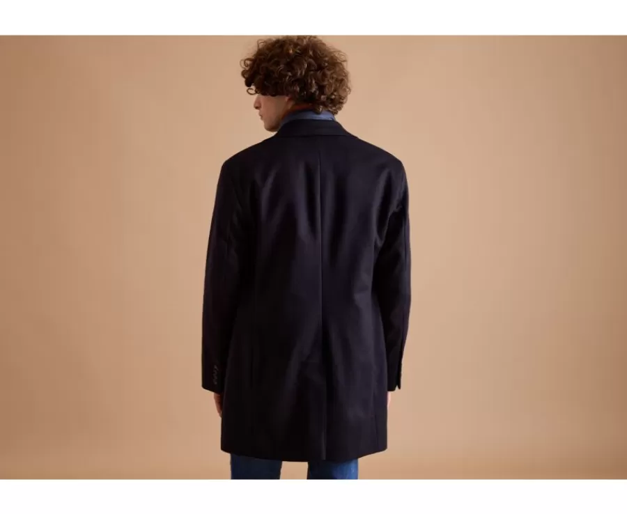 New Abrigo de invierno de cachemira y lana para hombre Azul marino Honoré Ii Abrigos Y Gabardinas