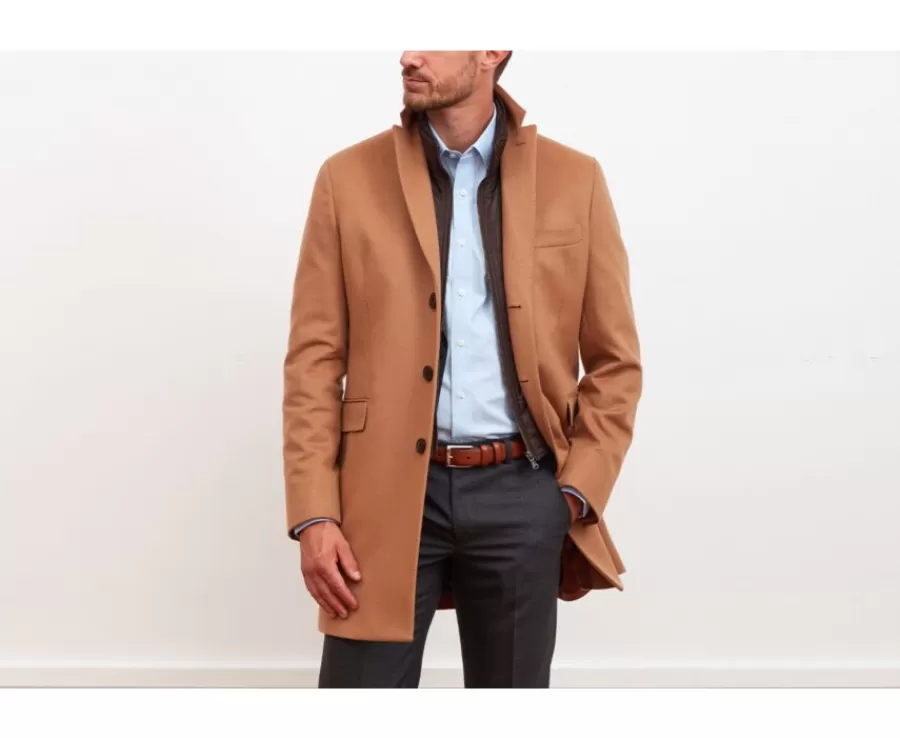 Fashion Abrigo de invierno de cachemira y lana para hombre Camel Honoré Ii Abrigos Y Gabardinas