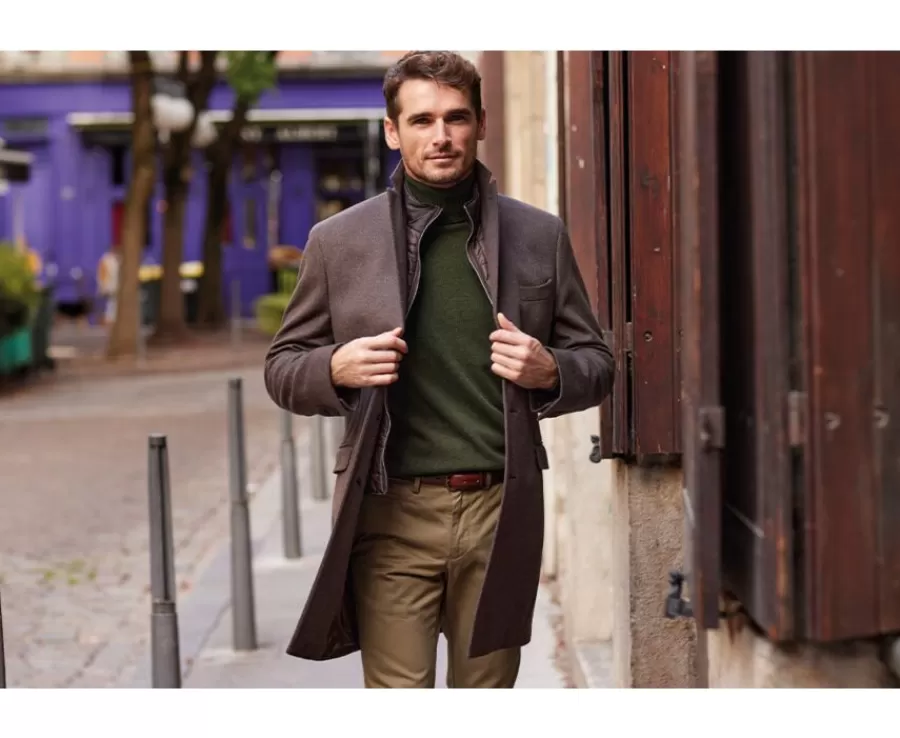 Best Sale Abrigo de invierno de cachemira y lana para hombre Chocolate Honoré Ii Abrigos Y Gabardinas