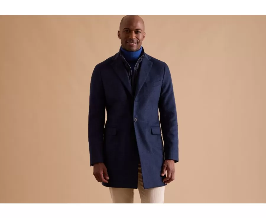 New Abrigo de invierno de cachemira y lana para hombre Espiga Azul Oscuro Honoré Ii Abrigos Y Gabardinas
