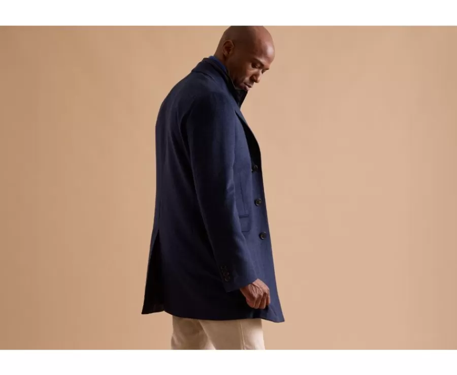 New Abrigo de invierno de cachemira y lana para hombre Espiga Azul Oscuro Honoré Ii Abrigos Y Gabardinas