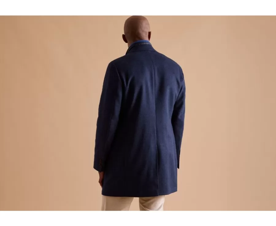 New Abrigo de invierno de cachemira y lana para hombre Espiga Azul Oscuro Honoré Ii Abrigos Y Gabardinas