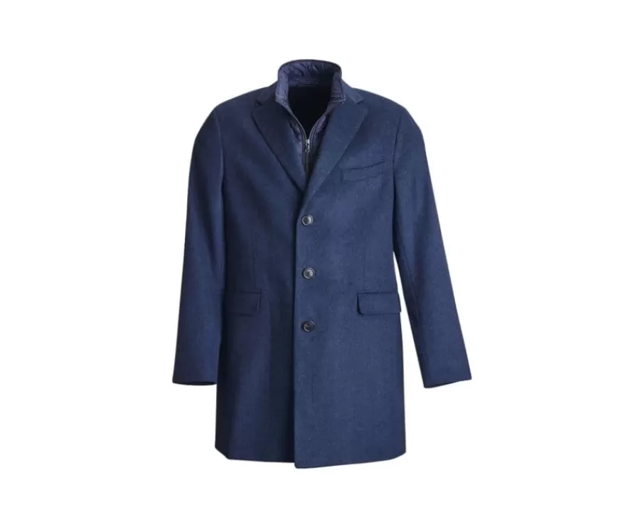 New Abrigo de invierno de cachemira y lana para hombre Espiga Azul Oscuro Honoré Ii Abrigos Y Gabardinas