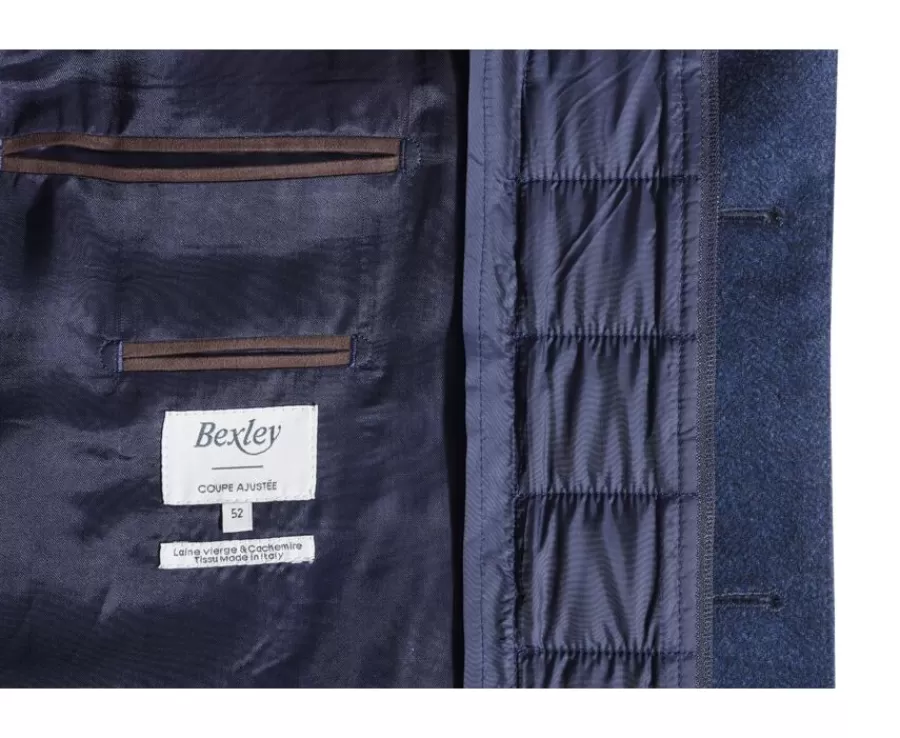 New Abrigo de invierno de cachemira y lana para hombre Espiga Azul Oscuro Honoré Ii Abrigos Y Gabardinas