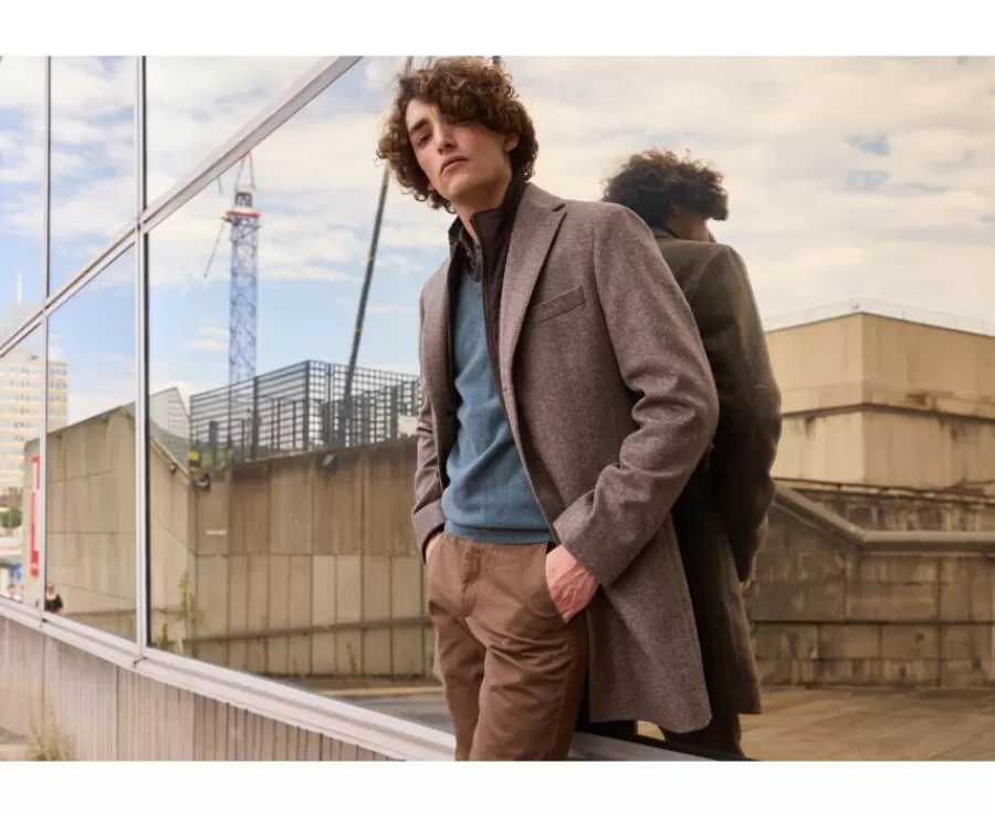 Discount Abrigo de invierno de cachemira y lana para hombre Espiga Topo Honoré Ii Abrigos Y Gabardinas