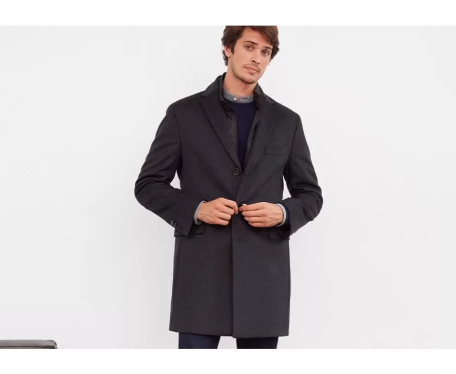 Online Abrigo de invierno de cachemira y lana para hombre Gris Antracita Honoré Ii Abrigos Y Gabardinas