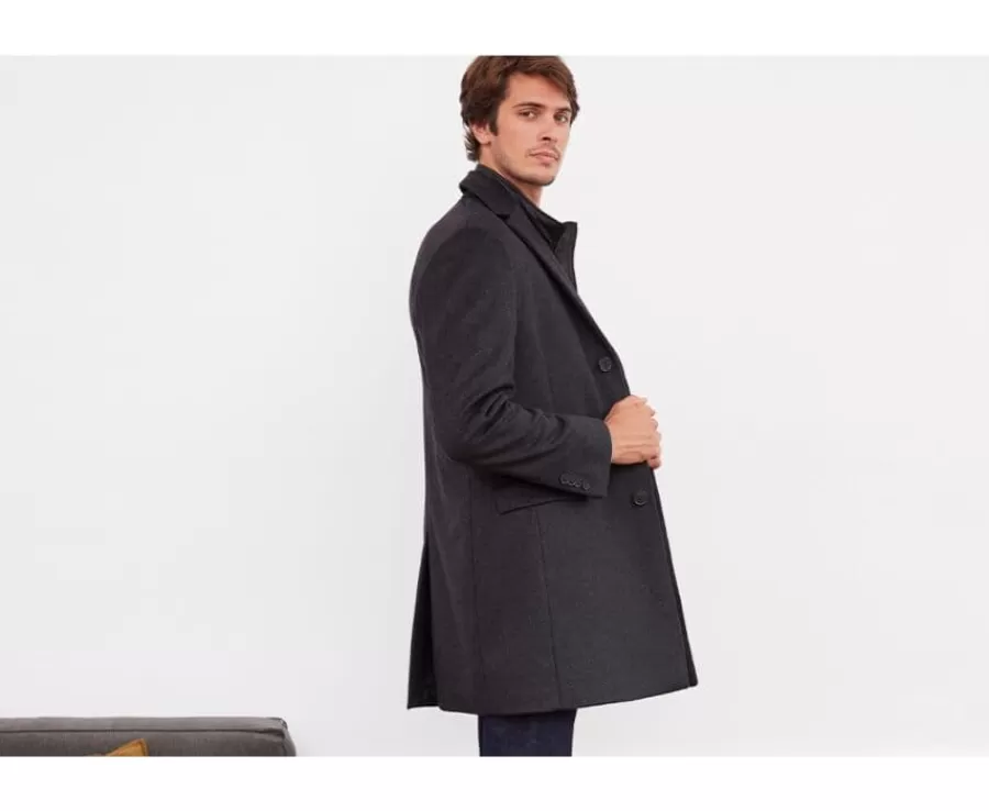 Online Abrigo de invierno de cachemira y lana para hombre Gris Antracita Honoré Ii Abrigos Y Gabardinas