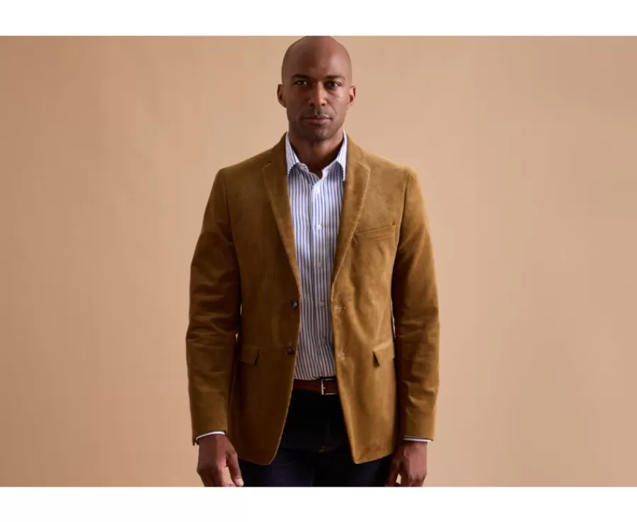 Cheap Americana de pana lavada para hombre Topo oscuro Léontilde Blazers Y Americanas