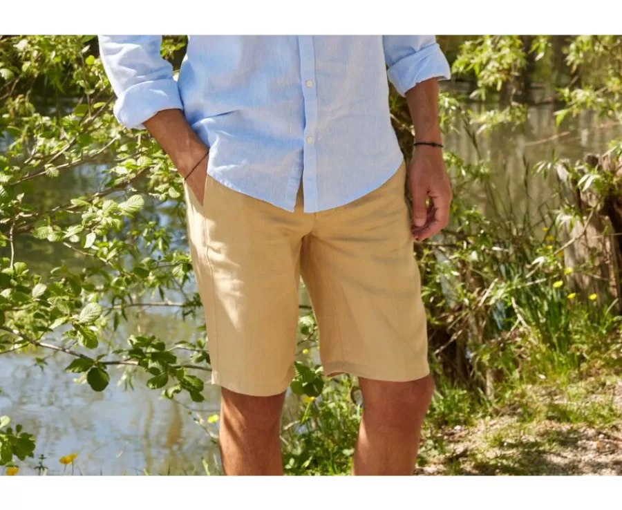 Sale Bermudas lino hombre Beis Borys Bermudas Lino | Bermudas Chino