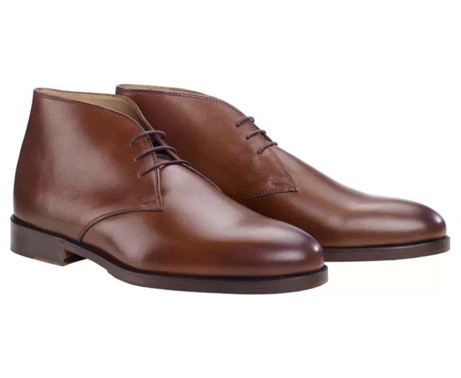 Flash Sale Botas bajas de piel castaño Patinado para hombre Dovam Patin Botas Y Botines