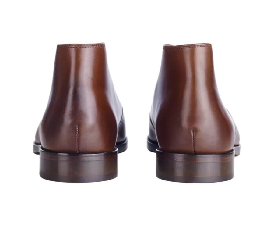 Flash Sale Botas bajas de piel castaño Patinado para hombre Dovam Patin Botas Y Botines