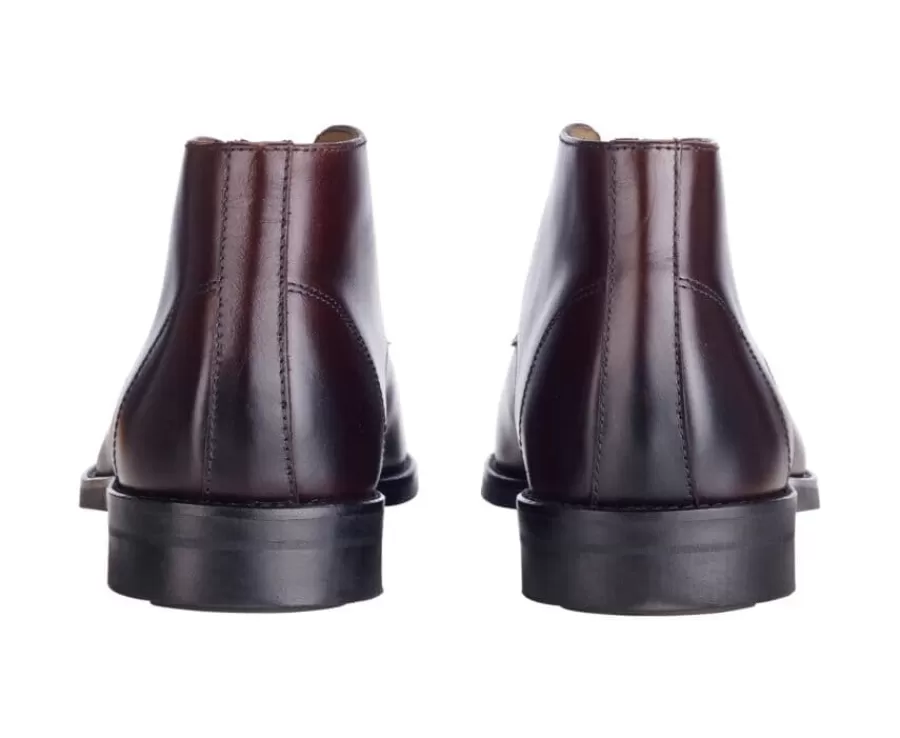 New Botas bajas de piel chocolate Patinada para hombre Watford Ii Gomme City Botas Y Botines