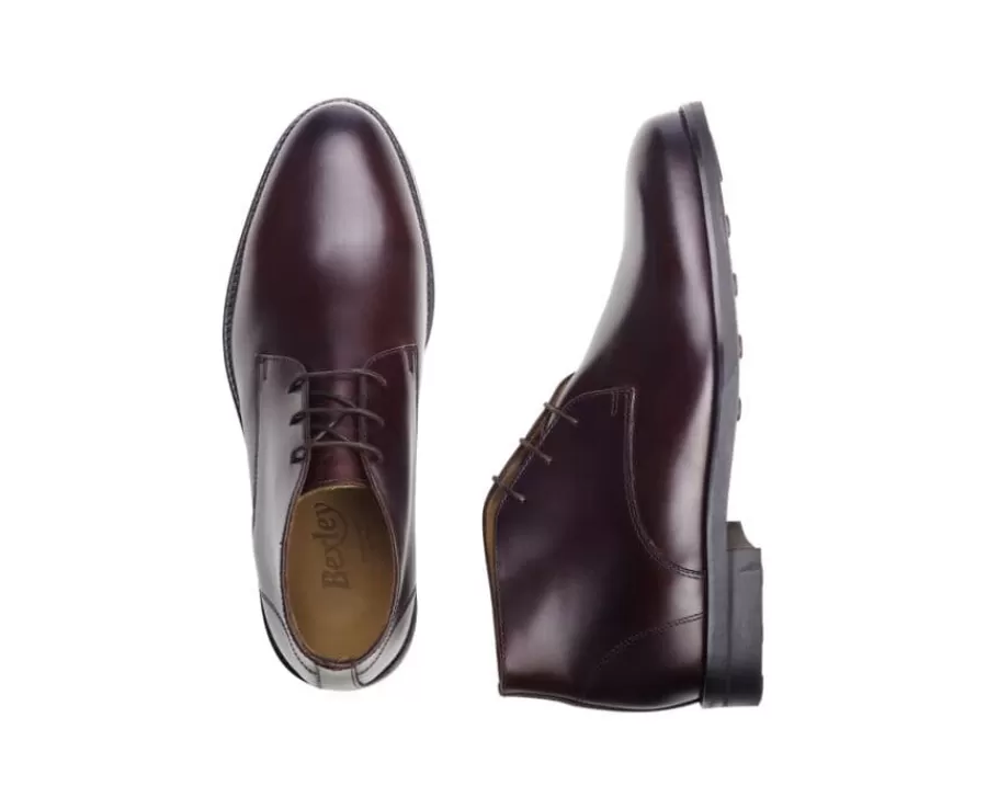 New Botas bajas de piel chocolate Patinada para hombre Watford Ii Gomme City Botas Y Botines