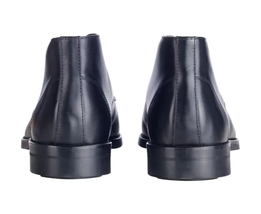 Sale Botas bajas de piel negra patinada para hombre. Watford Ii Gomme City Botas Y Botines
