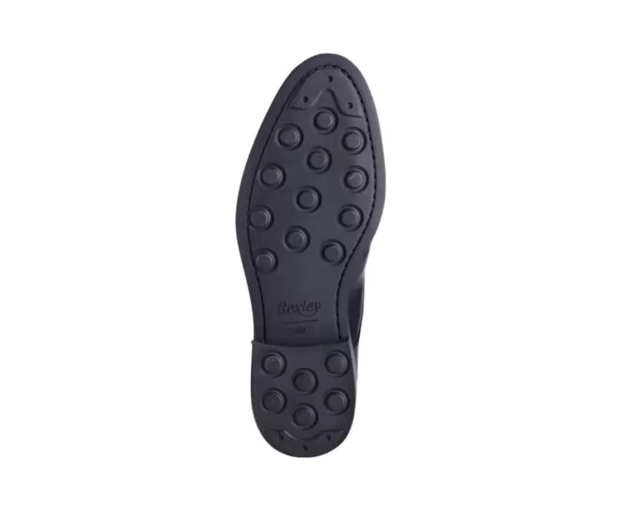 Sale Botas bajas de piel negra patinada para hombre. Watford Ii Gomme City Botas Y Botines