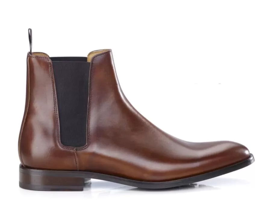 Online Botas Chelsea de hombre con suela de goma coñac patinado Toddington Gomme Botas Chelsea | Botas Y Botines