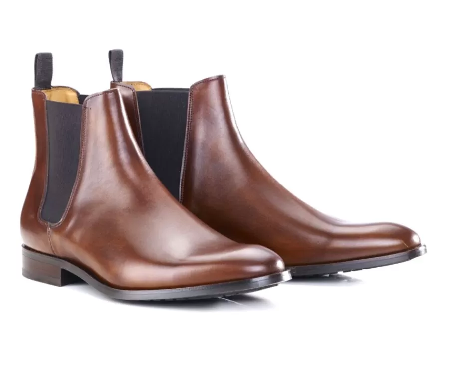 Online Botas Chelsea de hombre con suela de goma coñac patinado Toddington Gomme Botas Chelsea | Botas Y Botines