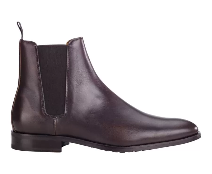 Shop Botas Chelsea de hombre con suela de goma Pardo Patinada Toddington Gomme Botas Chelsea | Botas Y Botines