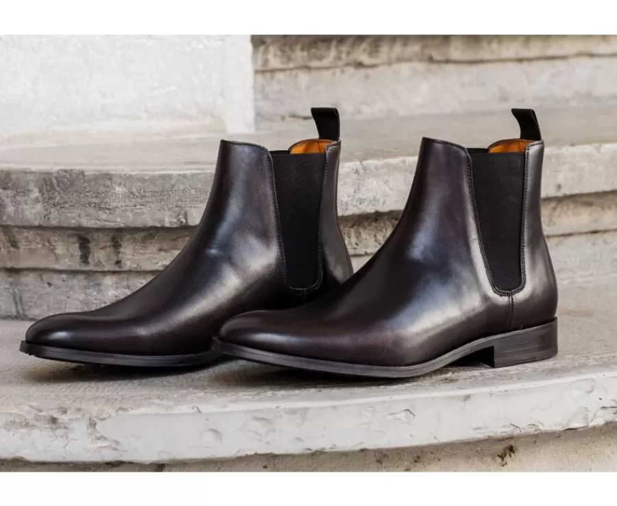 Shop Botas Chelsea de hombre con suela de goma Pardo Patinada Toddington Gomme Botas Chelsea | Botas Y Botines