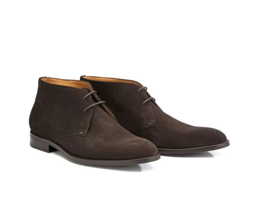 Hot Botas Chukka para Hombre terciopelo Marrón Wormington Gomme Zapatos Confort | Botas Y Botines