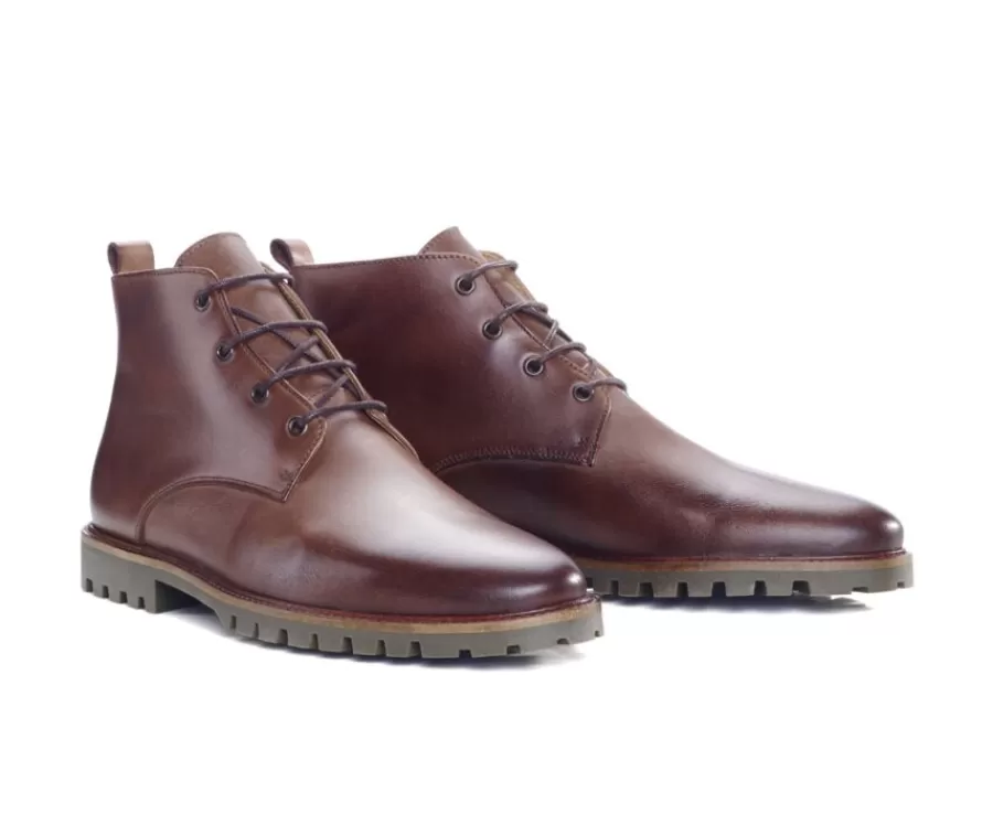 Hot Botas de hombre con suela de goma Chocolate patinado Canfield Gomme Zapatos Confort | Botas Y Botines