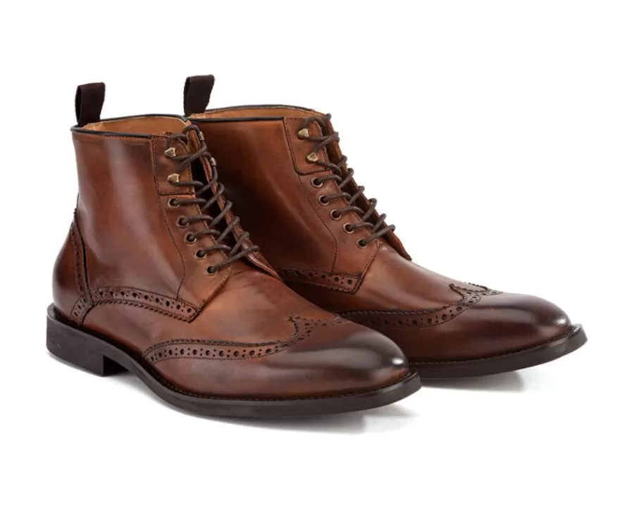 Online Botas derby de hombre con cordones Castaño patinado Charing Gomme City Botas Y Botines