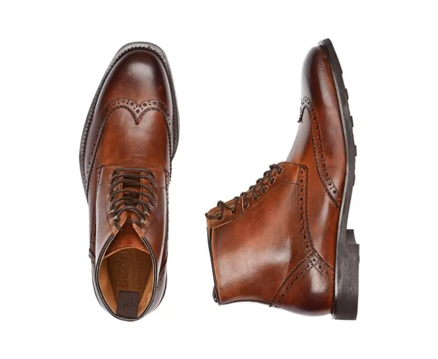 Online Botas derby de hombre con cordones Castaño patinado Charing Gomme City Botas Y Botines