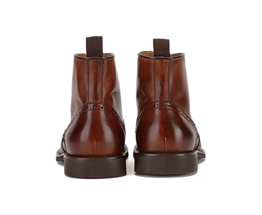 Online Botas derby de hombre con cordones Castaño patinado Charing Gomme City Botas Y Botines