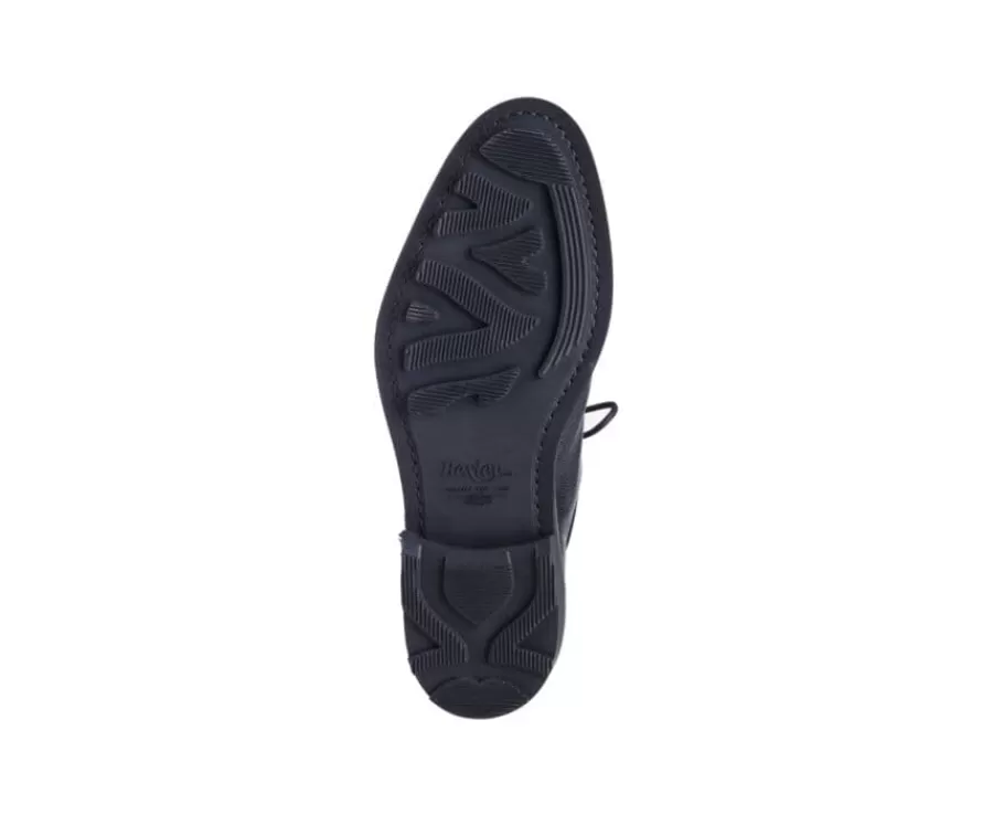 Clearance Botas Hombre en Cuero Negro granulado Kent High Gomme Country Botas Y Botines