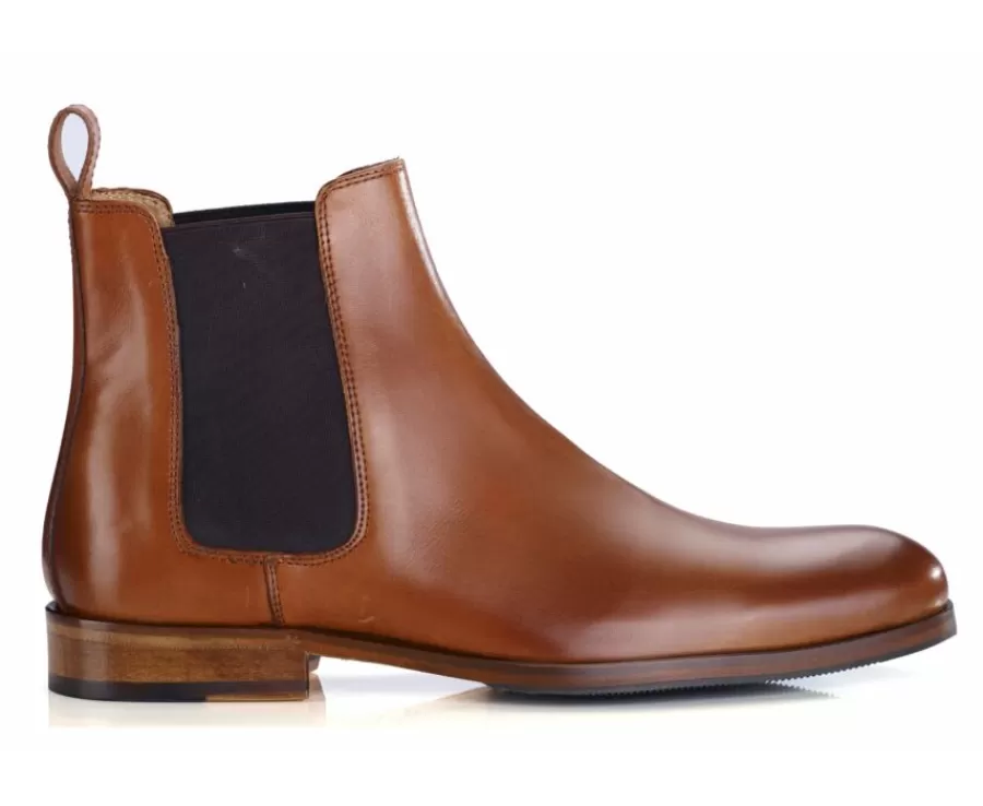 Online Botines Chelsea Hombre Coñac Patinado Dawson Ii Patin Botas Chelsea | Botas Y Botines