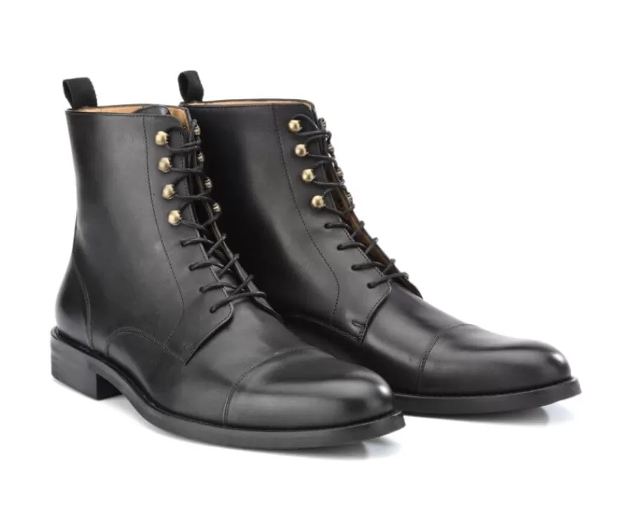 Cheap Botines derby con cordones para hombre Negro patinado Enfield Ii Gomme City Zapatos Confort | Botas Y Botines