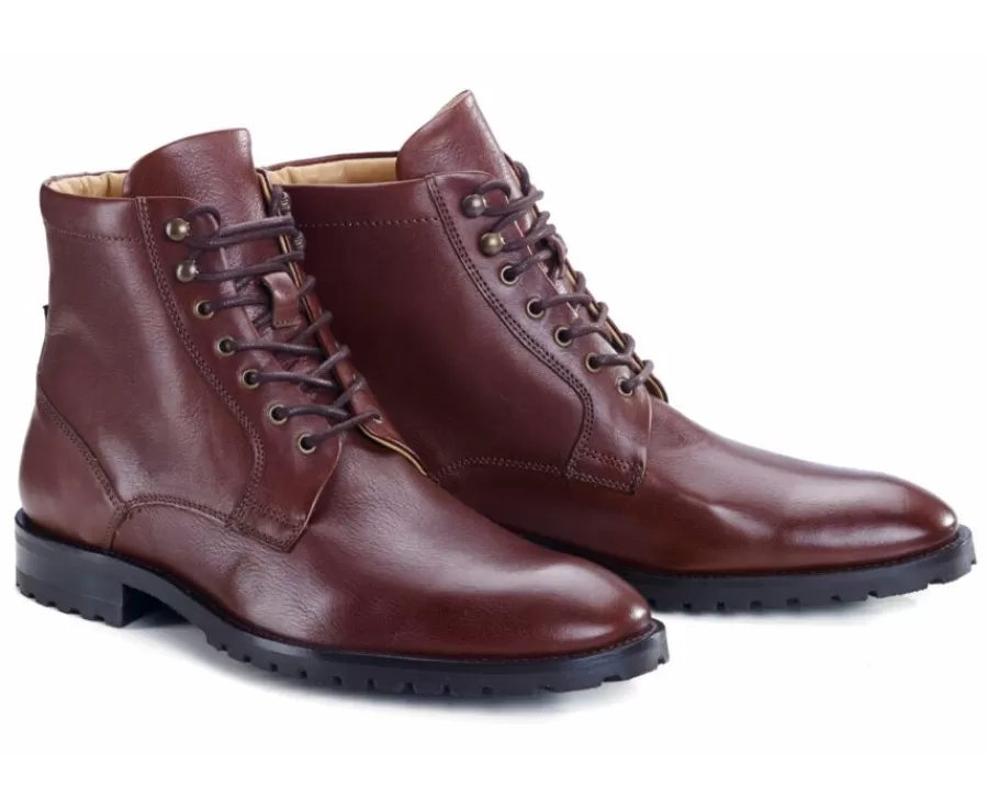 Cheap Botines para hombre con cordones Chocolate patinado Bardfield Zapatos Confort | Botas Y Botines