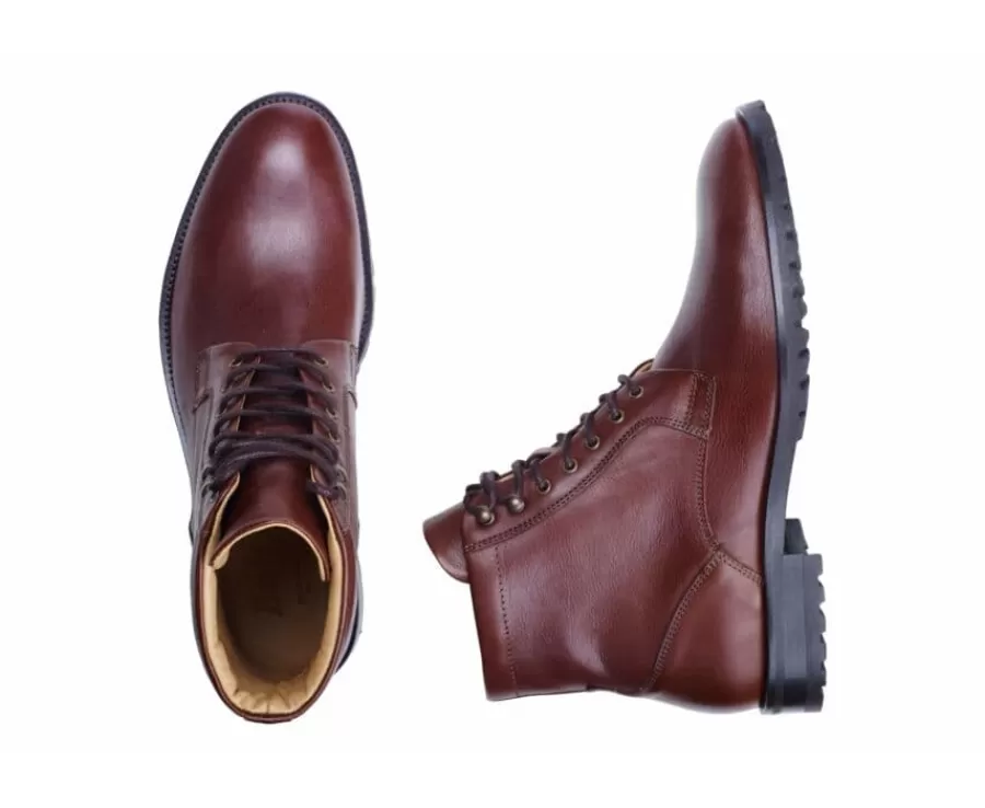 Cheap Botines para hombre con cordones Chocolate patinado Bardfield Zapatos Confort | Botas Y Botines
