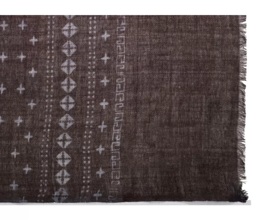 Flash Sale Bufanda de lana fina Marrón con motivo impreso en gris Bufandas Y Pañuelos