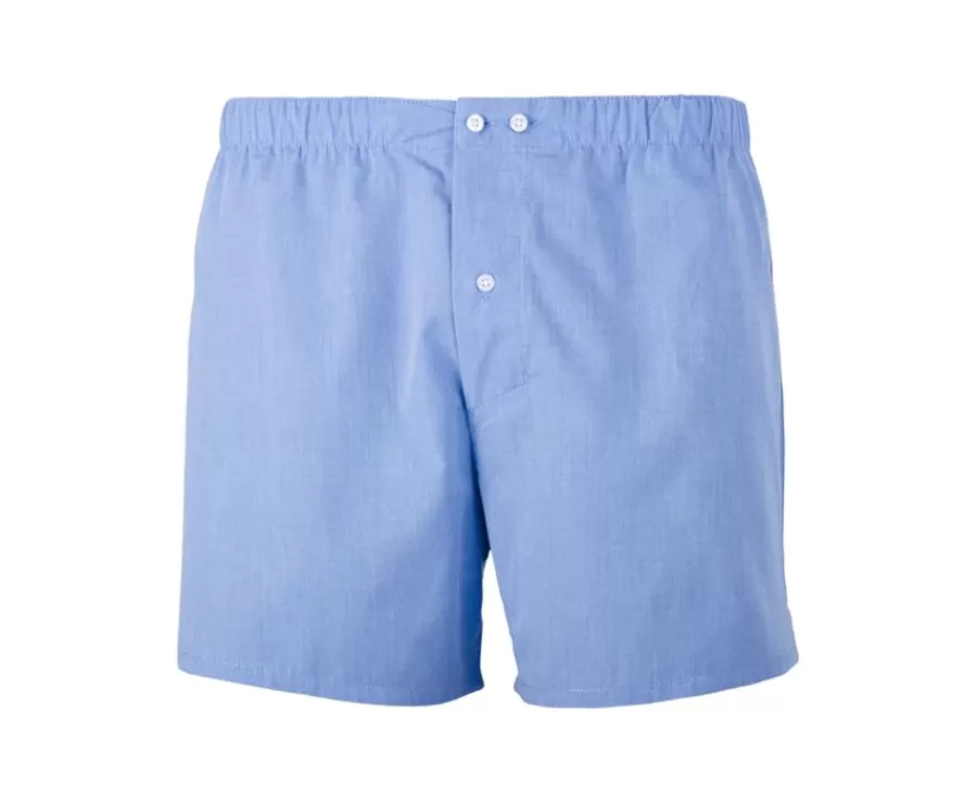 Shop Caja de 2 calzoncillos para hombre Azul liso/ Azul océano y rayas blancas Elon Boxers & Calzoncillos