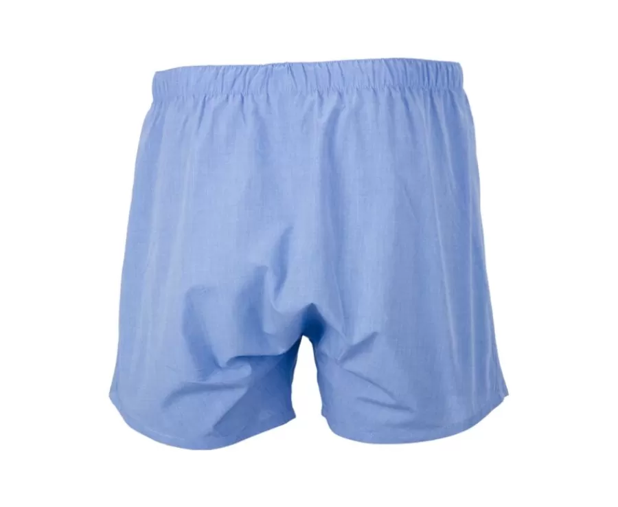 Shop Caja de 2 calzoncillos para hombre Azul liso/ Azul océano y rayas blancas Elon Boxers & Calzoncillos