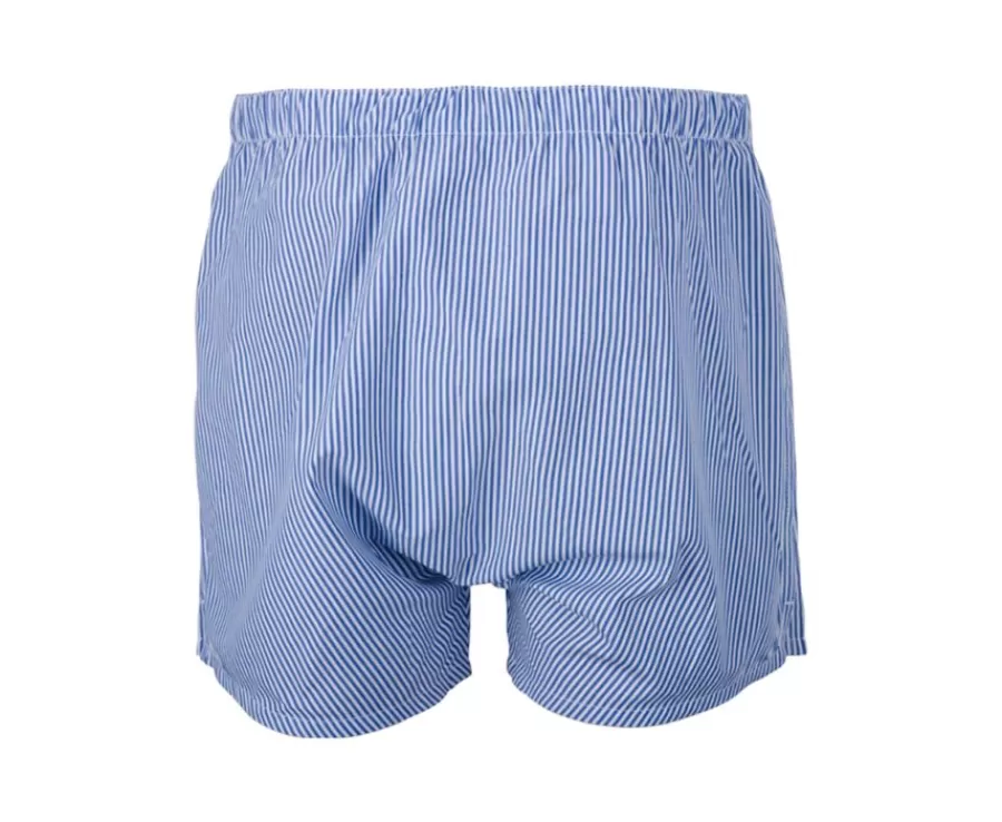 Shop Caja de 2 calzoncillos para hombre Azul liso/ Azul océano y rayas blancas Elon Boxers & Calzoncillos