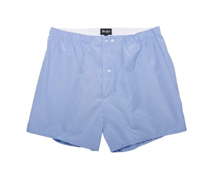 Outlet Caja de 2 calzoncillos para hombre Celeste rayado blanco / Blanco cuadrados azul Elon Boxers & Calzoncillos