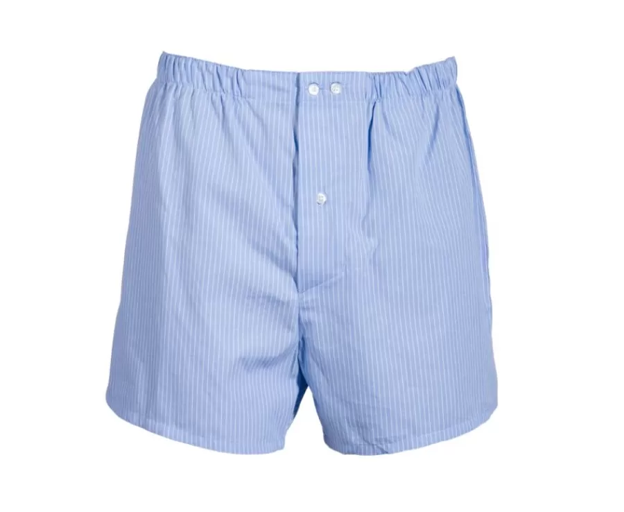 Outlet Caja de 2 calzoncillos para hombre Celeste rayado blanco / Blanco cuadrados azul Elon Boxers & Calzoncillos