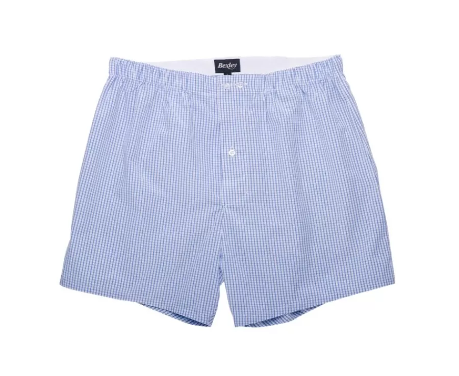 Outlet Caja de 2 calzoncillos para hombre Celeste rayado blanco / Blanco cuadrados azul Elon Boxers & Calzoncillos