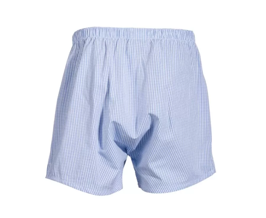 Outlet Caja de 2 calzoncillos para hombre Celeste rayado blanco / Blanco cuadrados azul Elon Boxers & Calzoncillos
