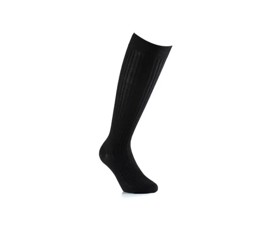 Cheap Calcetines altos Hilo de Escocia para hombre Negro Calcetines