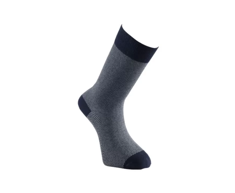 Discount Calcetines de algodón grueso con dibujo de espiga Marino y Verde Calcetines