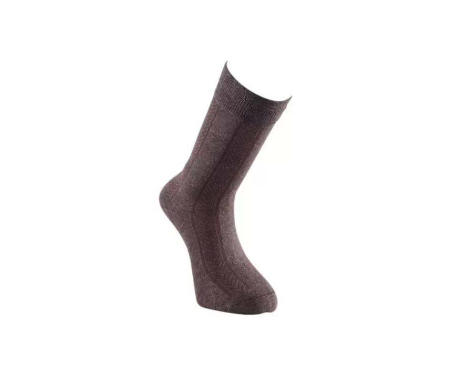 Best Sale Calcetines de algodón grueso con rayas de espiga Chocolate Moteado Calcetines