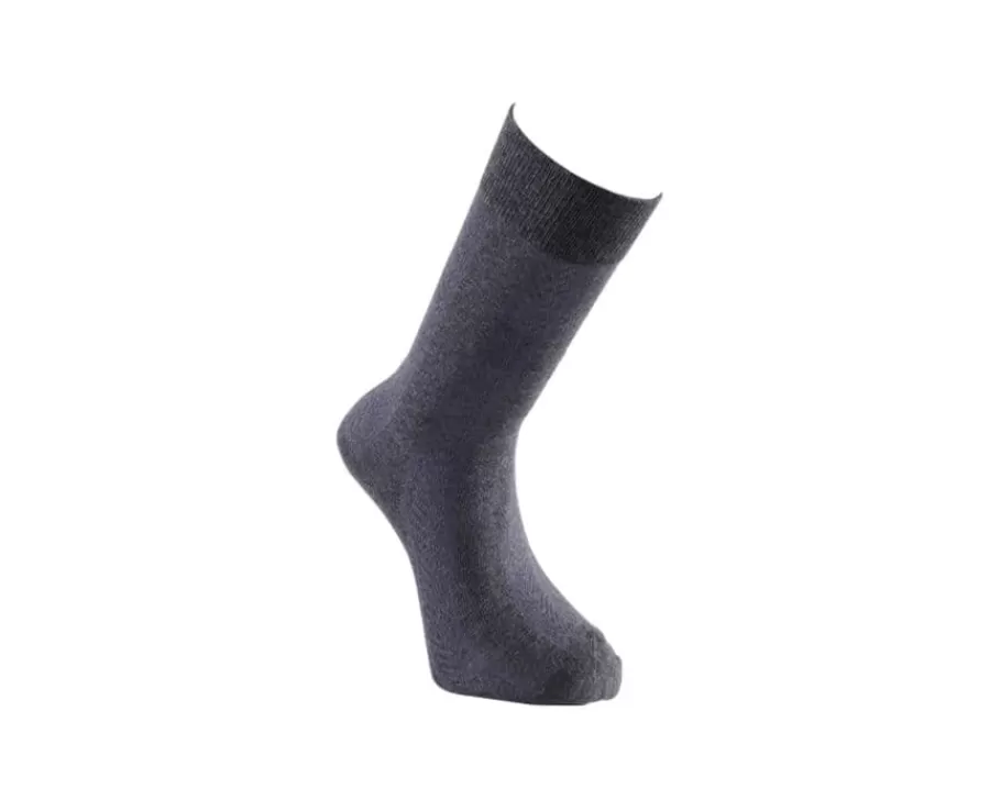 Fashion Calcetines de algodón grueso con rayas de espiga Gris Antracita Calcetines