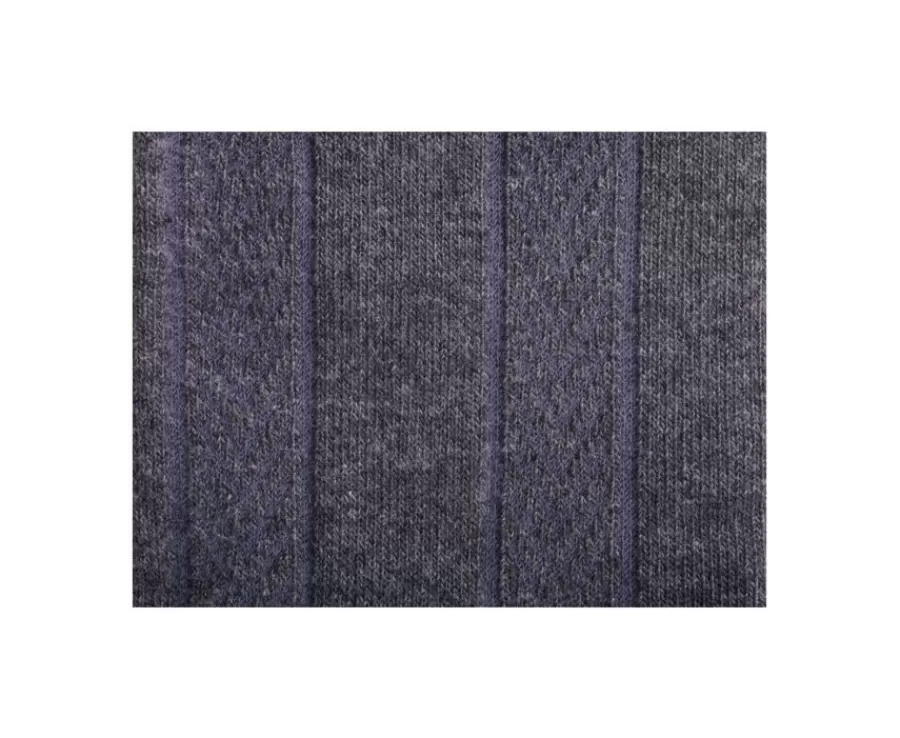 Fashion Calcetines de algodón grueso con rayas de espiga Gris Antracita Calcetines