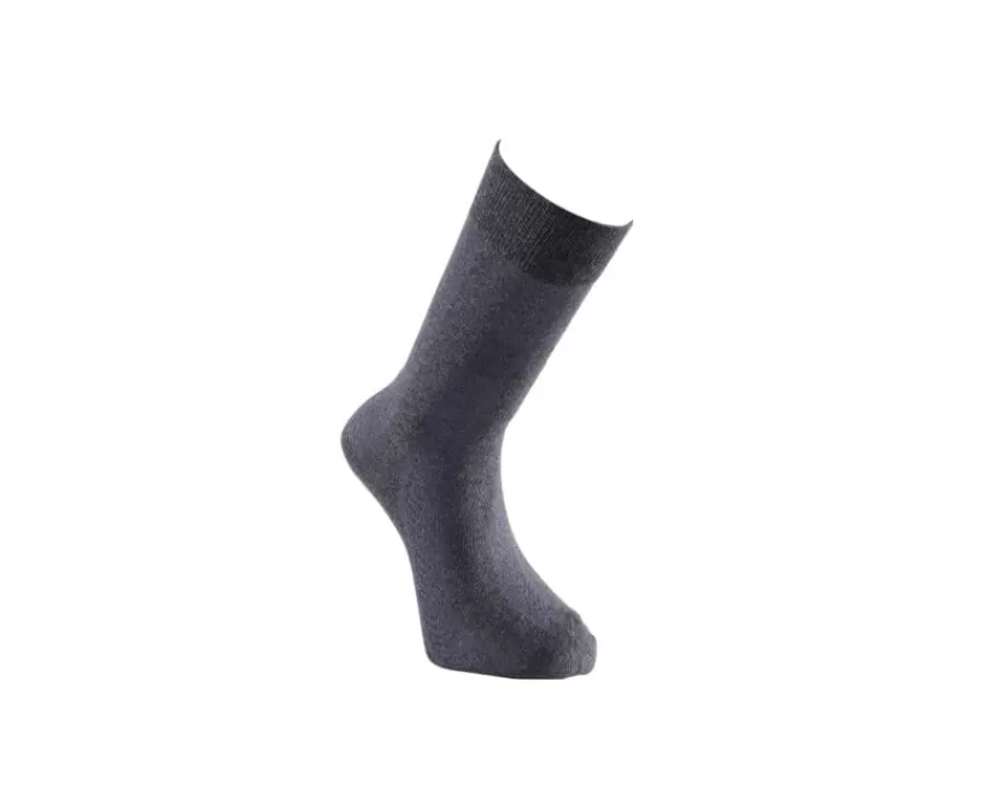 Fashion Calcetines de algodón grueso con rayas de espiga Gris Antracita Calcetines