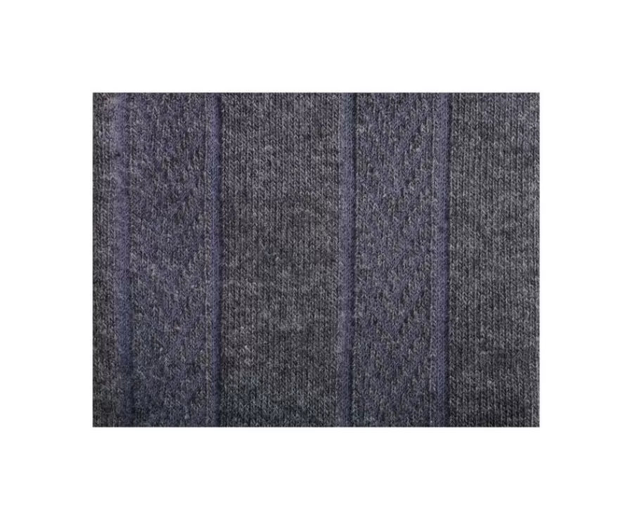 Fashion Calcetines de algodón grueso con rayas de espiga Gris Antracita Calcetines