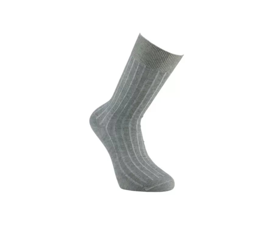 Sale Calcetines de algodón y lino con ribete para hombre Verde Salvia Calcetines