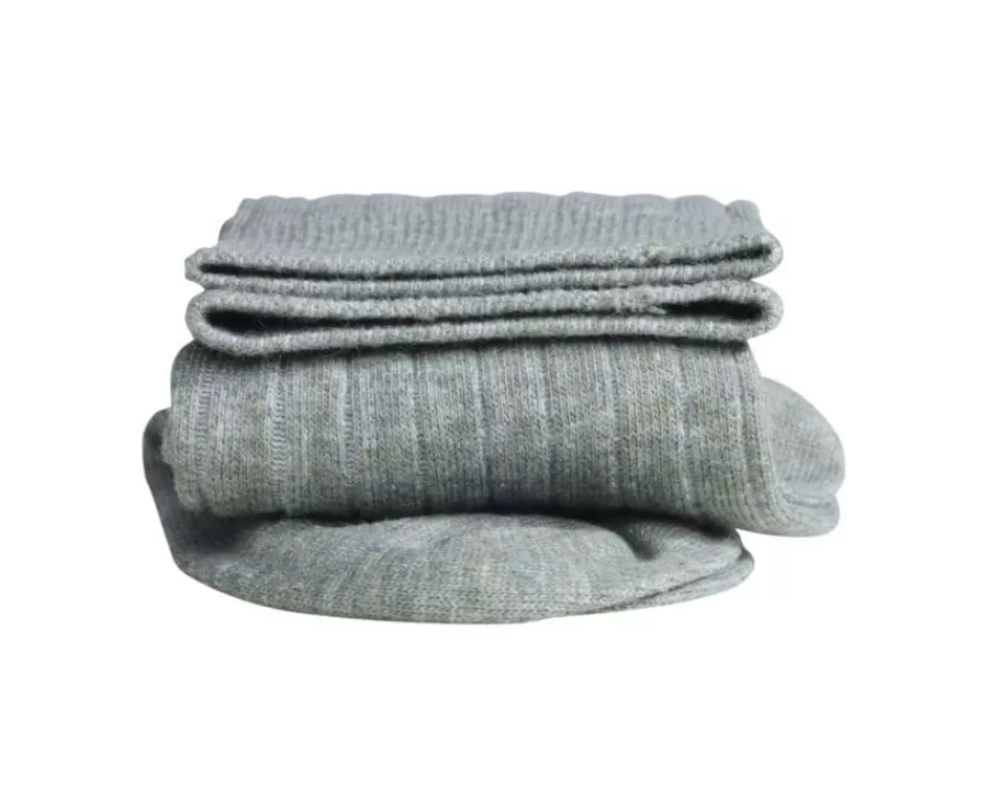 Sale Calcetines de algodón y lino con ribete para hombre Verde Salvia Calcetines